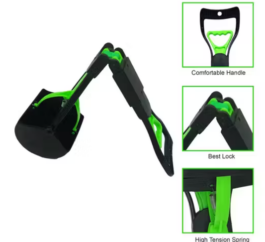 Foldable Dog Pooper Scooper with Long Handle | Easy Waste Pickup Tool for Pets