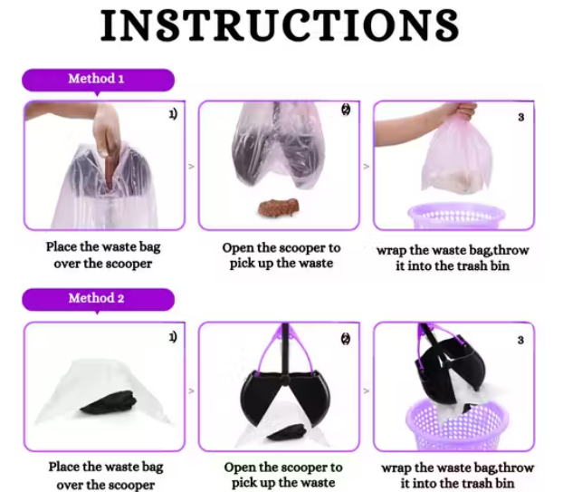 Foldable Dog Pooper Scooper with Long Handle | Easy Waste Pickup Tool for Pets